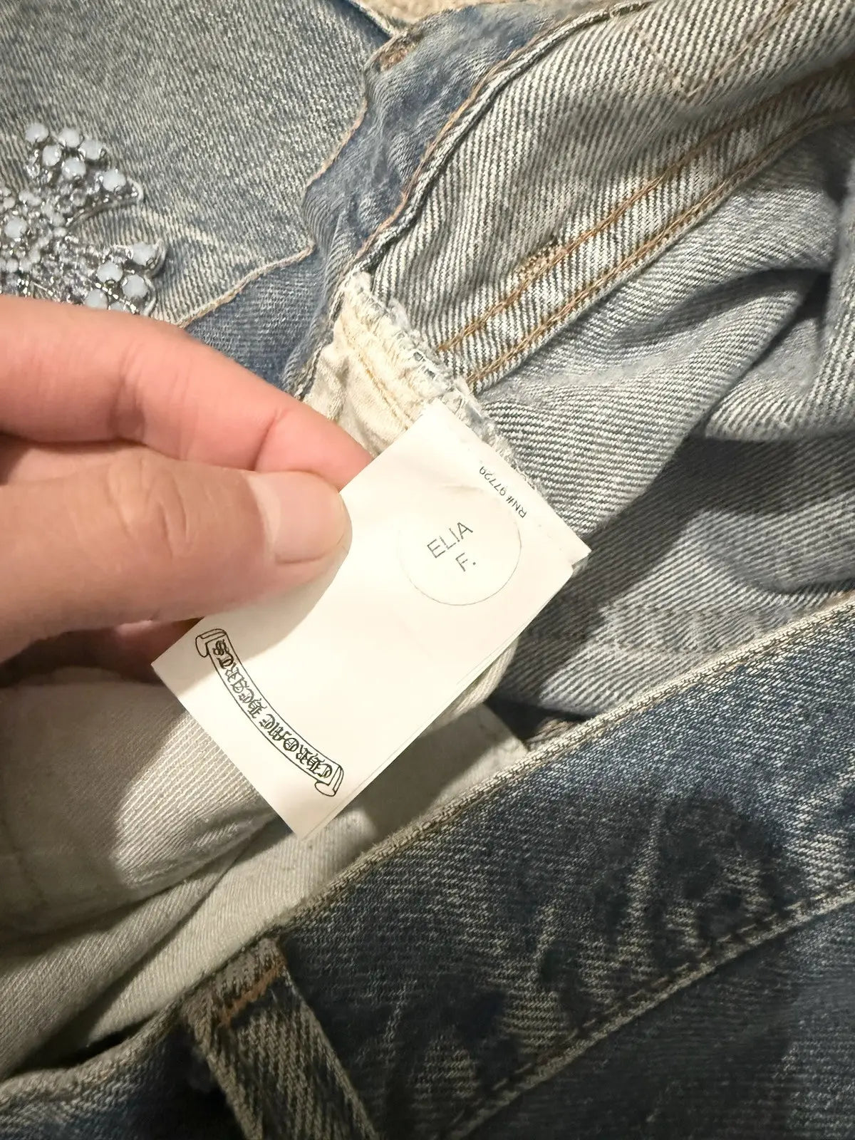 Chrome Hearts Canes Exclusive Diamond Crosses Sliver Jeans