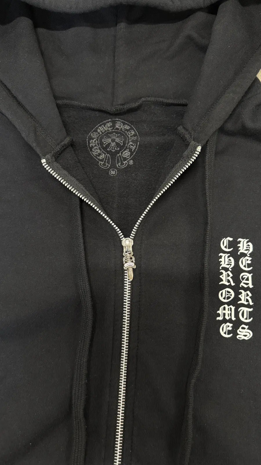 Chrome Hearts Letters Sleeve Fleece Zip Up Hoodie