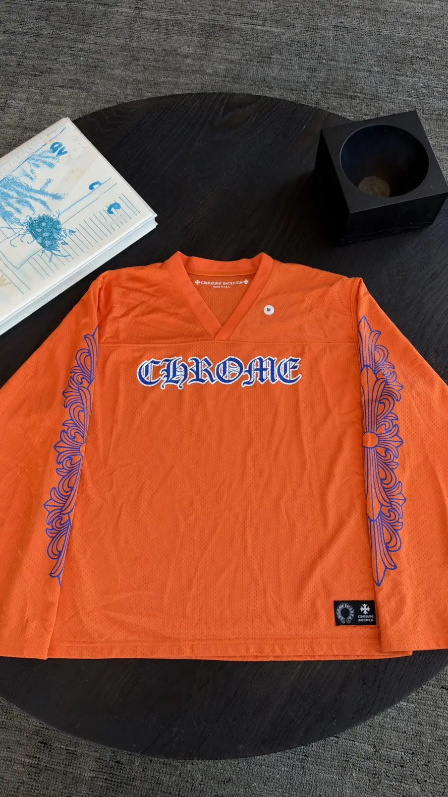 Chrome Hearts "Orange" NYFW Sports Mesh Jersey Size M Chrome Hearts