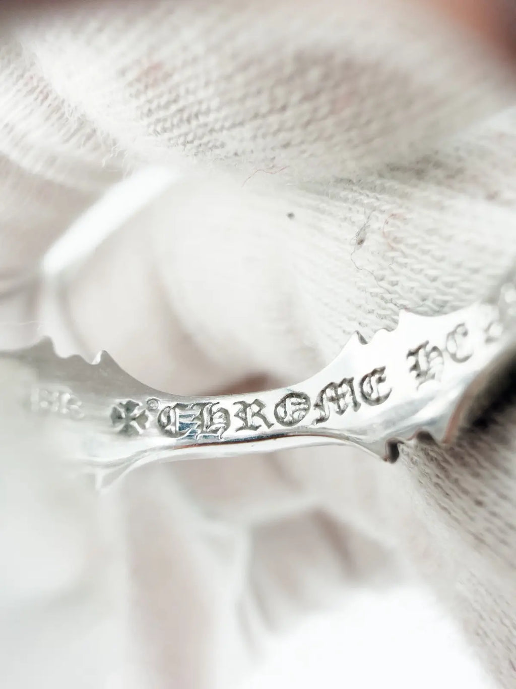 Chrome Hearts White Gold Plus & Bone Ring