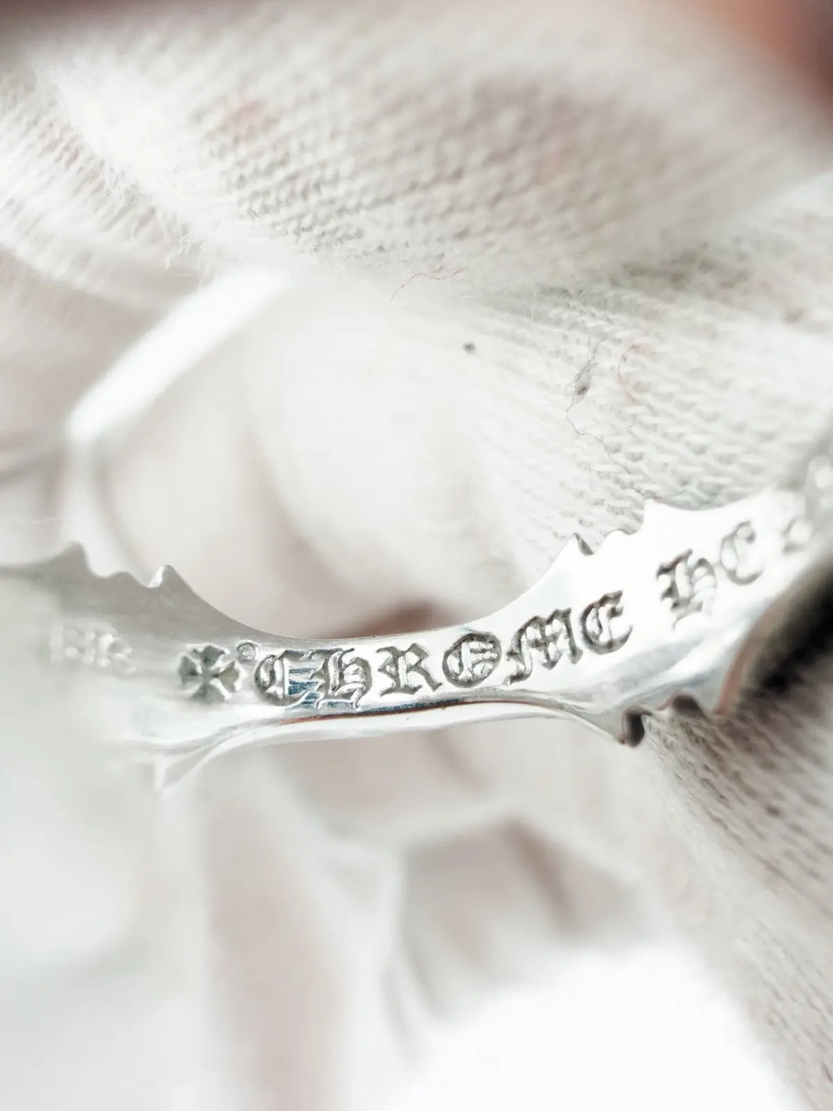 Chrome Hearts White Gold Plus & Bone Ring