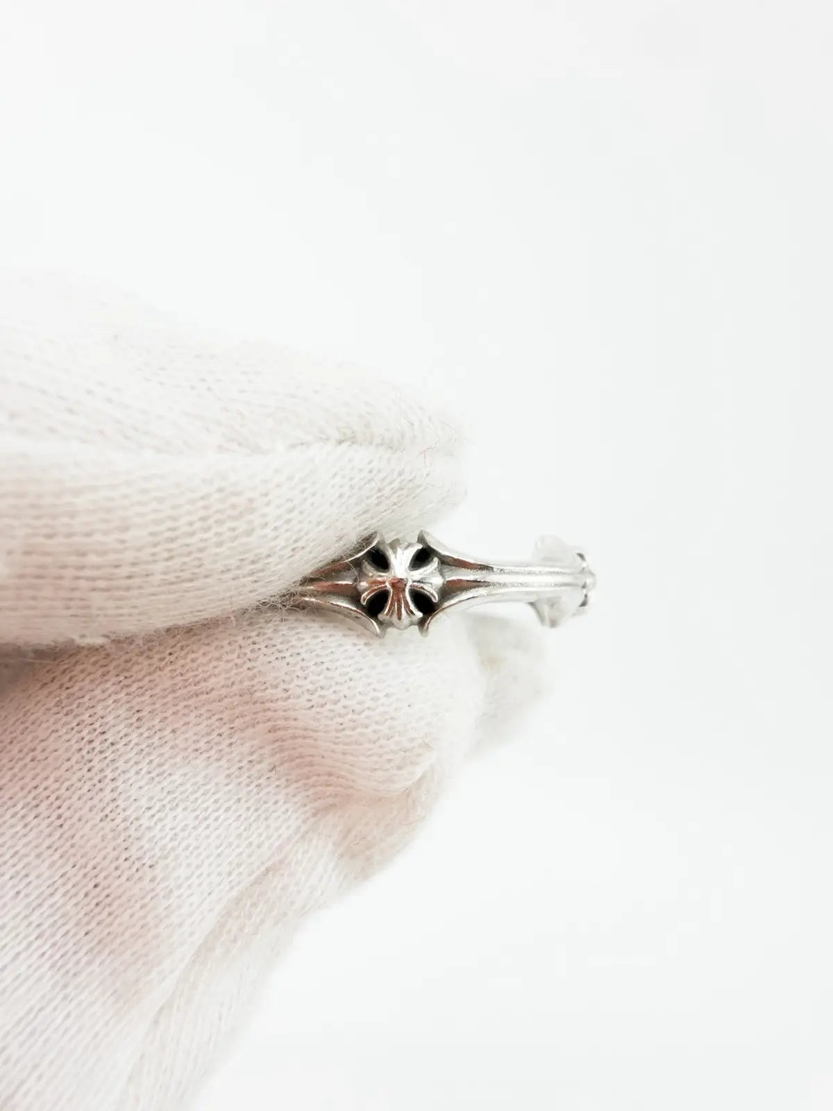 Chrome Hearts White Gold Plus & Bone Ring