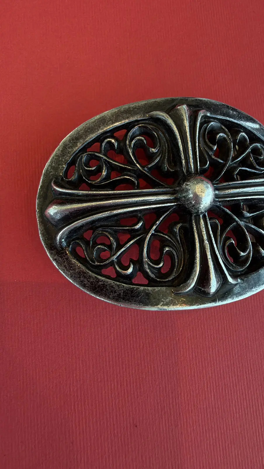 Chrome Hearts Classic Oval Cross Belt Buckle Chrome Hearts
