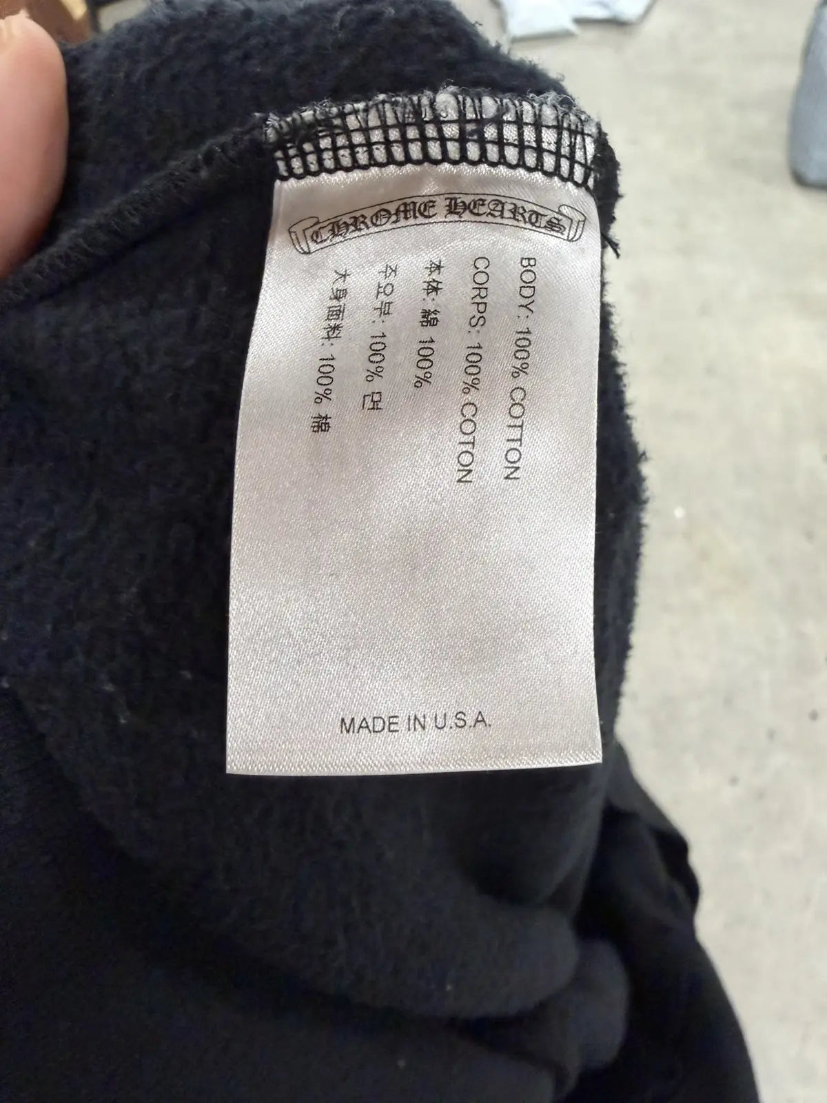 Chrome Hearts Letters Sleeve Pullover Hoodie Black