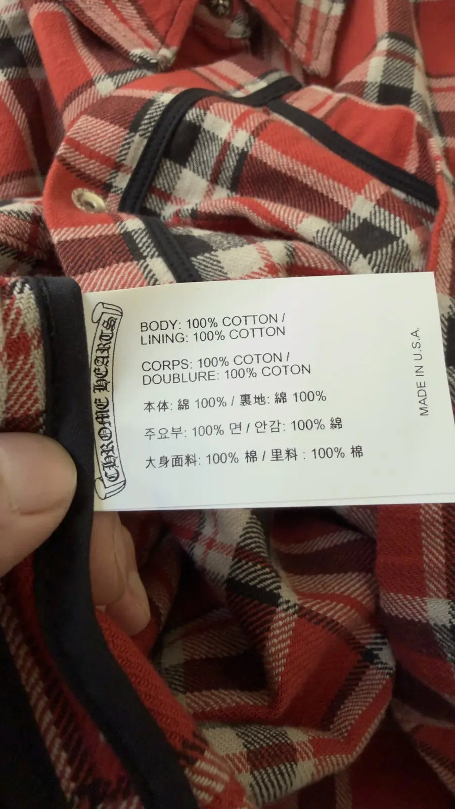 Chrome Hearts Work Dog Scripts Flannel Jacket
