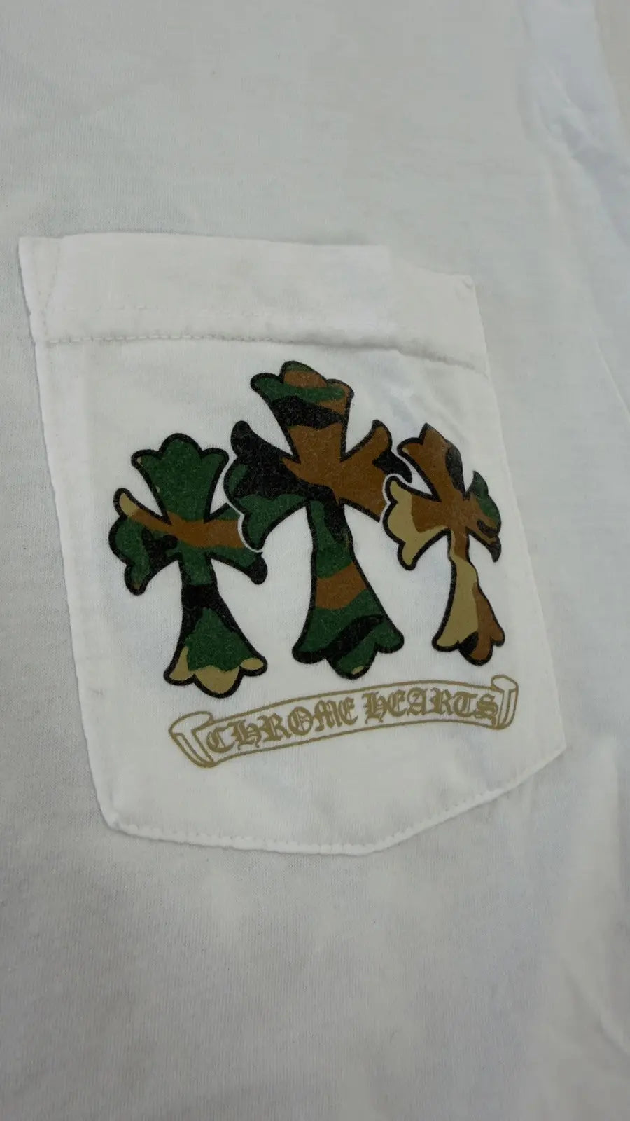 Chrome Hearts Triple Cross Horseshoe Logo Pocket T-Shirt