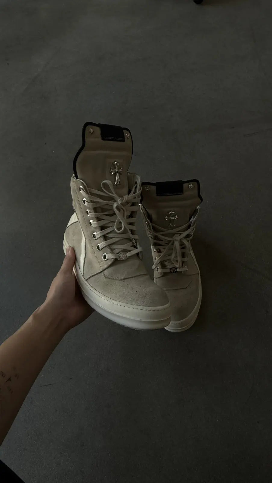 Chrome Hearts Rick Owens Geobasket Cream