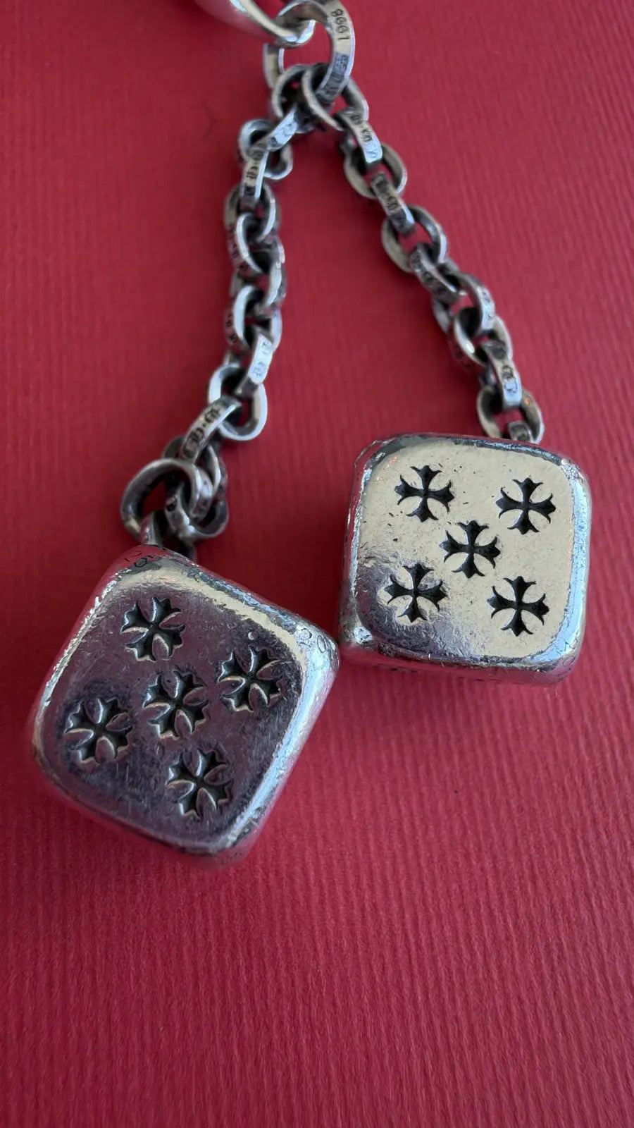 Chrome Hearts Silver Dice Keychain Chrome Hearts