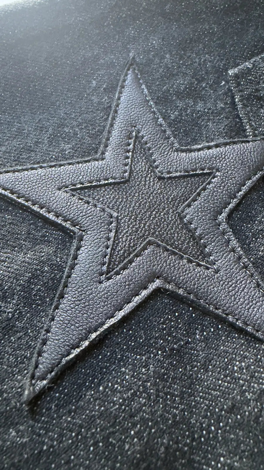 Chrome Hearts Grey & Black Star Patch Jeans
