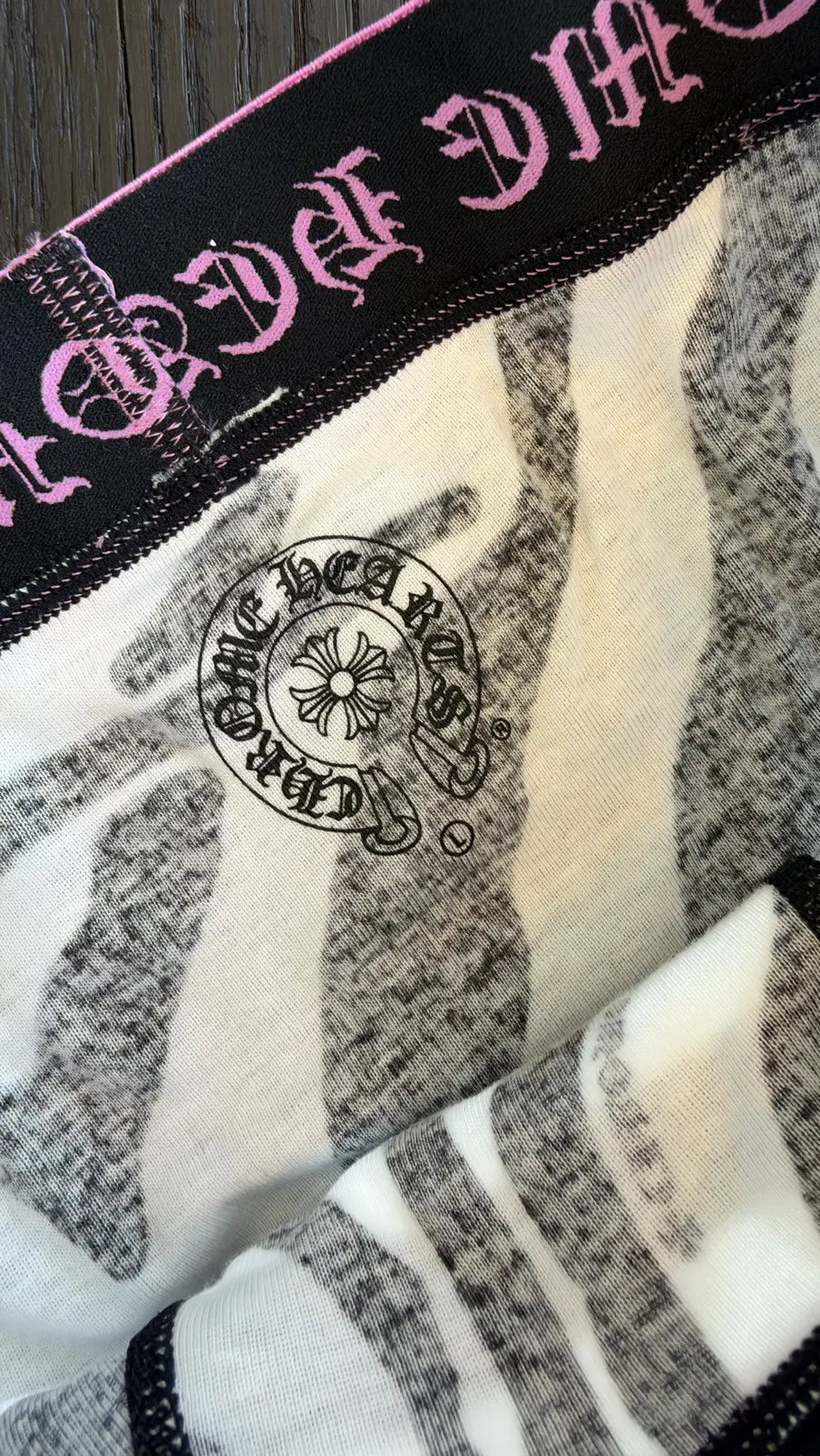Chrome Hearts Zebra-Print Ribbed Boxer Size L Chrome Hearts
