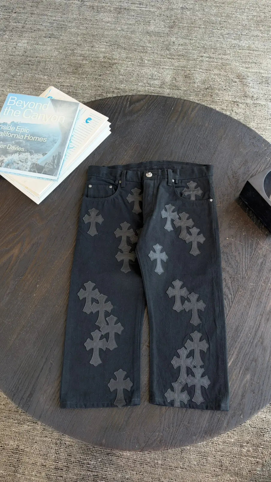 Chrome Hearts Cross Patch Jorts Vibe Cropped Denim Jeans Size 34 Chrome Hearts