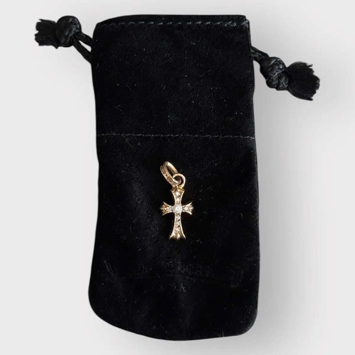 Chrome Hearts 22k Gold Diamonds Babyfat Pendant