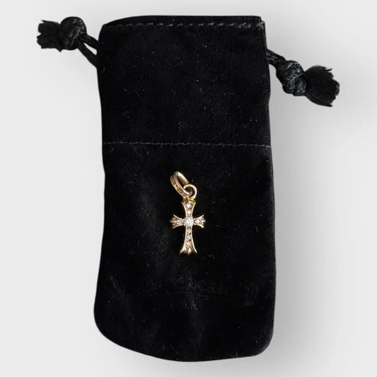 Chrome Hearts 22k Gold Diamonds Babyfat Pendant