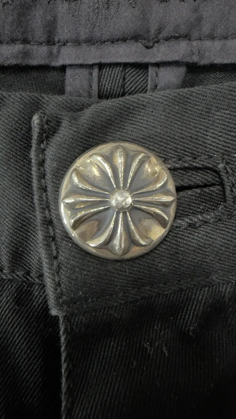 Chrome Hearts Chino Pants Black Camo Cross Patches