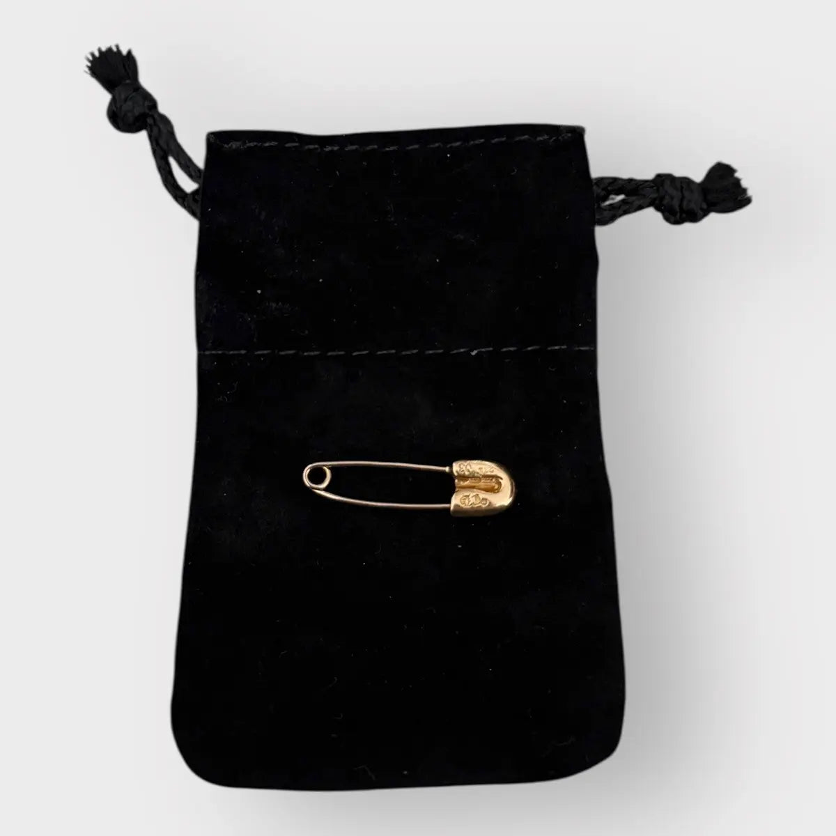 Chrome Hearts 22k Yellow Gold Pave Diamond Safety Pin