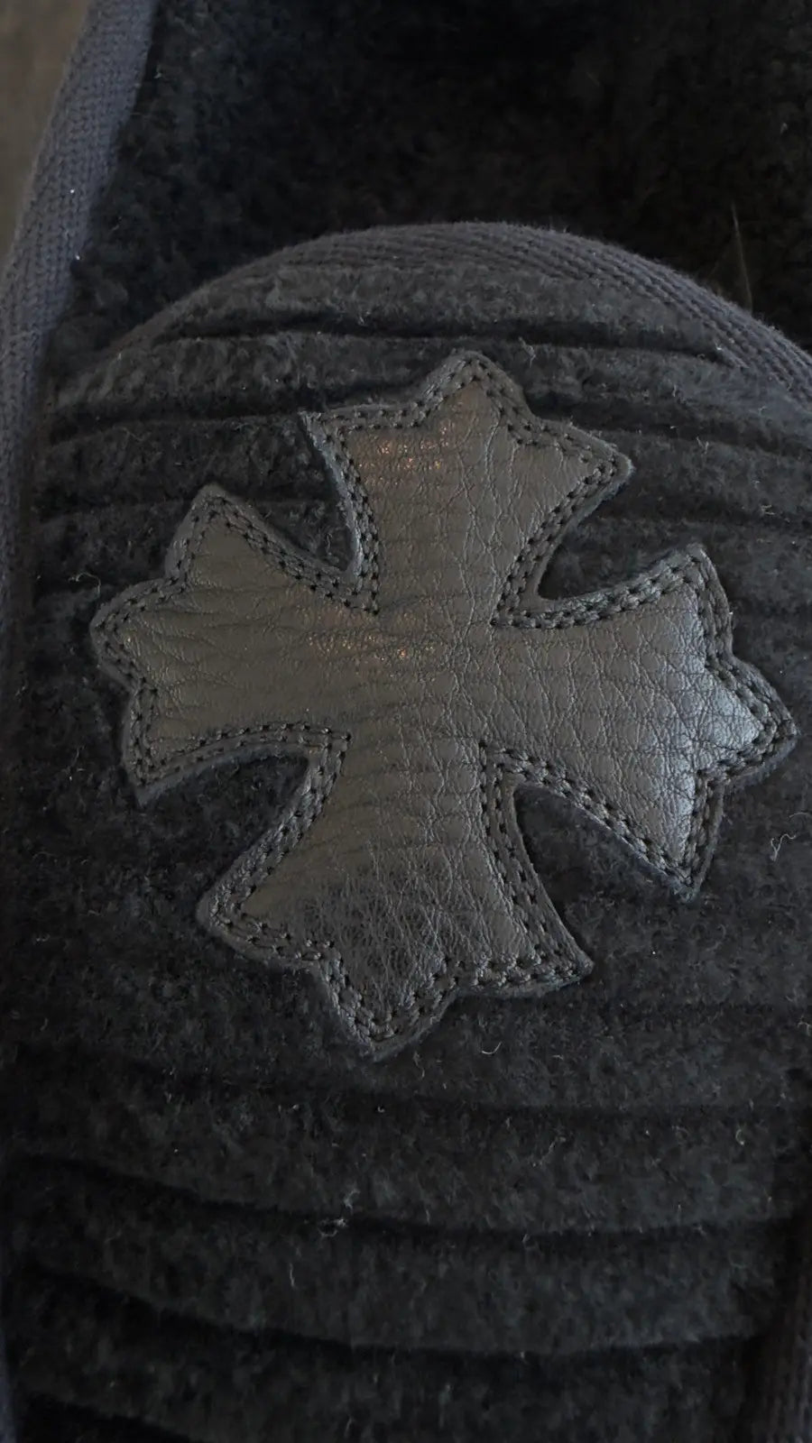 Chrome Hearts Corduroy Cross Patch Slippers Chrome Hearts