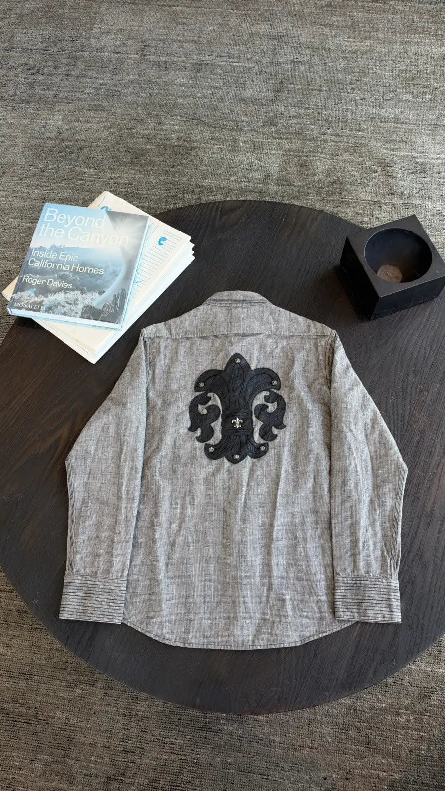 Chrome Hearts Gray Button-Up Military Shirt Size L Chrome Hearts