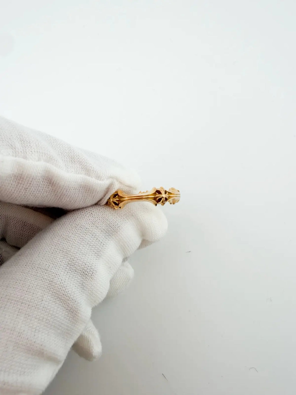 Chrome Hearts 22K Gold Plus Cross and Bone Ring