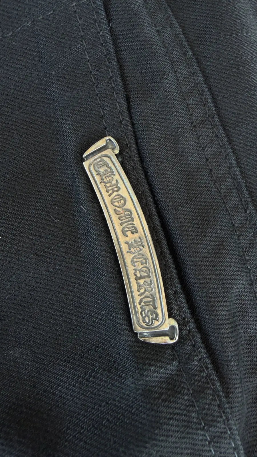 Chrome Hearts Fleur Knee Black Denim Jeans Size 32 Chrome Hearts