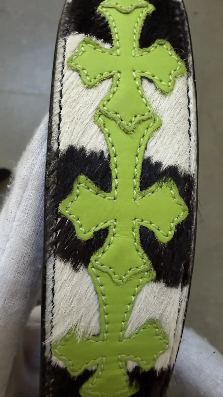 Chrome Hearts Cross Patch Pony Hair Gunslinger Belt