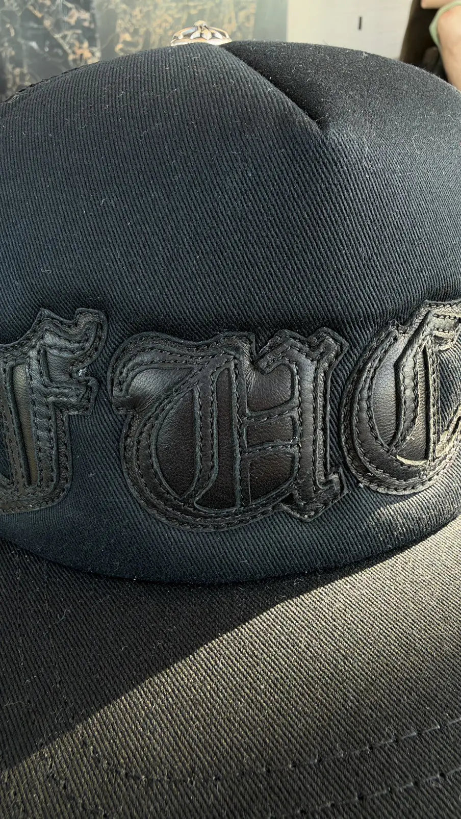 Chrome Hearts "FUCK" Leather Patch Trucker Hat Chrome Hearts