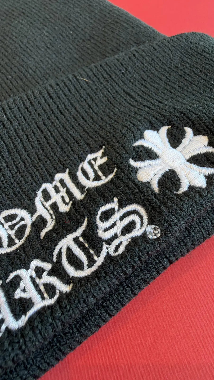 Chrome Hearts Logo Embroidered Beanie in Black Chrome Hearts