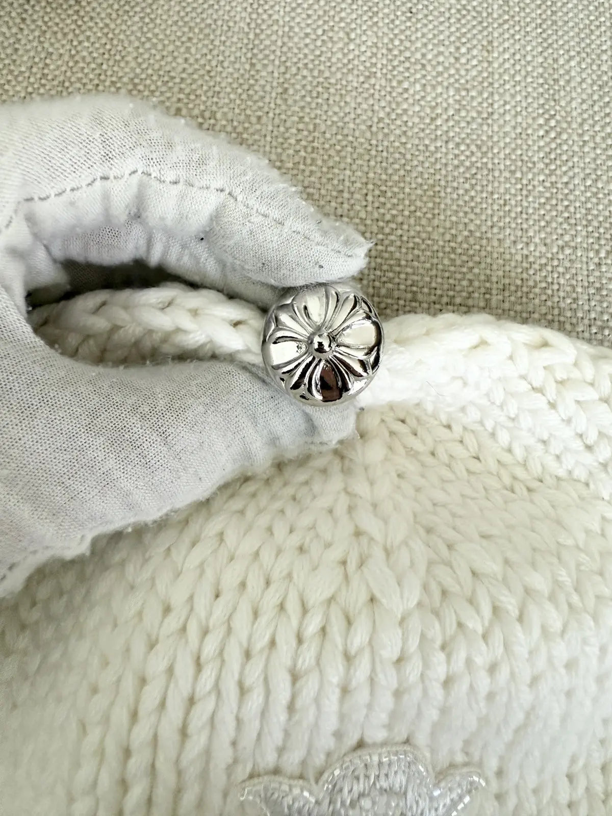 Chrome Hearts Beaded Cross Patch Beanie