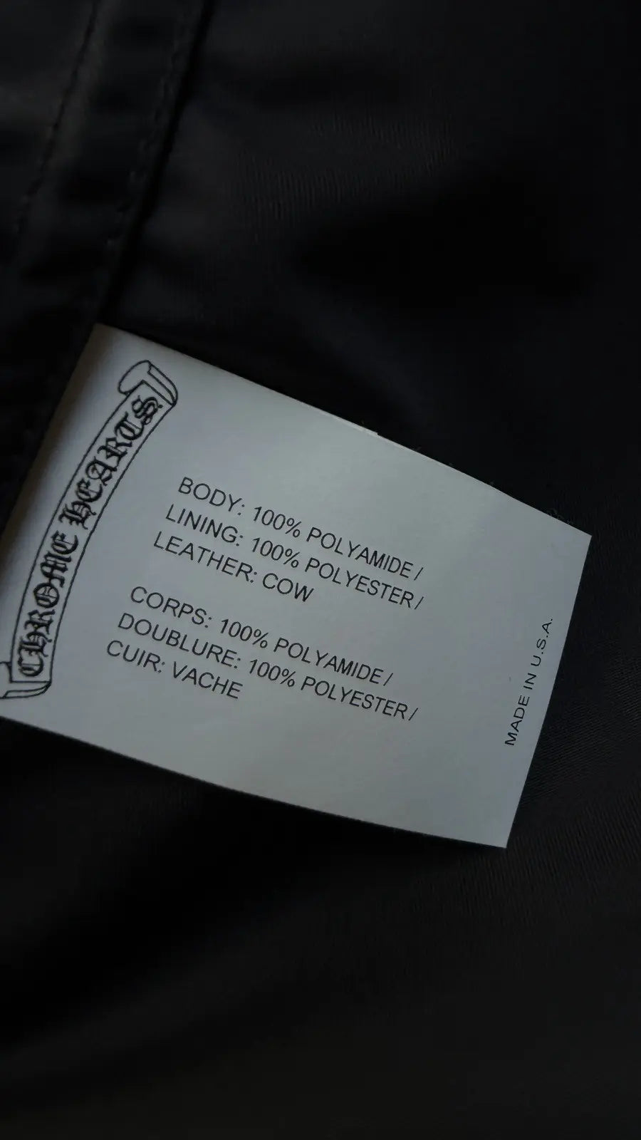 Chrome Hearts Nylon Leather Zip-Up Short Sleeve Shirt