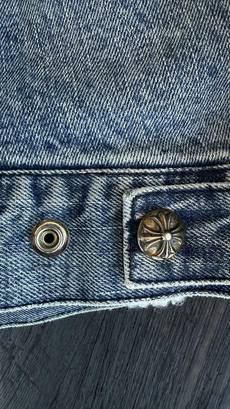 Chrome Hearts Levi's Cross Patch Denim Sherpa Jacket Chrome Hearts