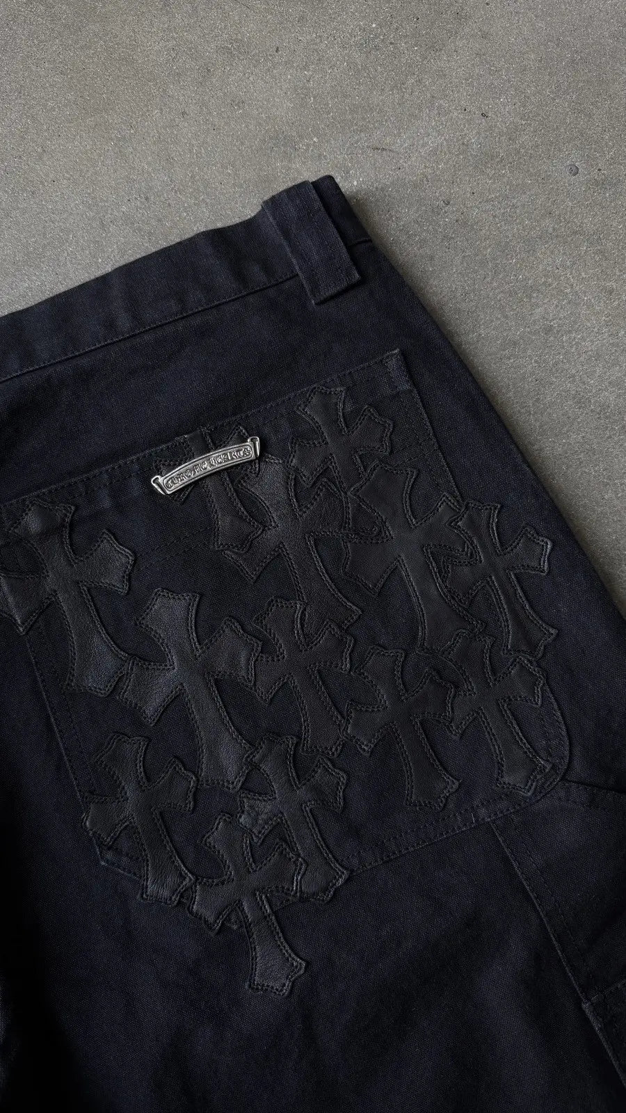 Chrome Hearts Flooded Back Patches Carpenter Pants
