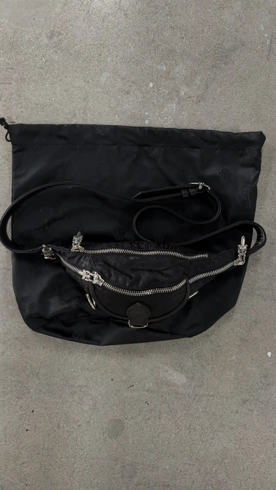 Chrome Hearts Nylon Stencil Snatpack Waist Bag