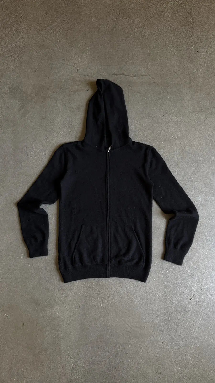 Chrome Hearts Cashmere Leather Cross Zip-Up Hoodie