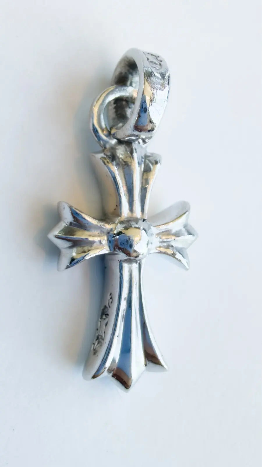 Chrome Hearts Blue Sapphire Pavé "Baby Fat" Cross Pendant Chrome Hearts