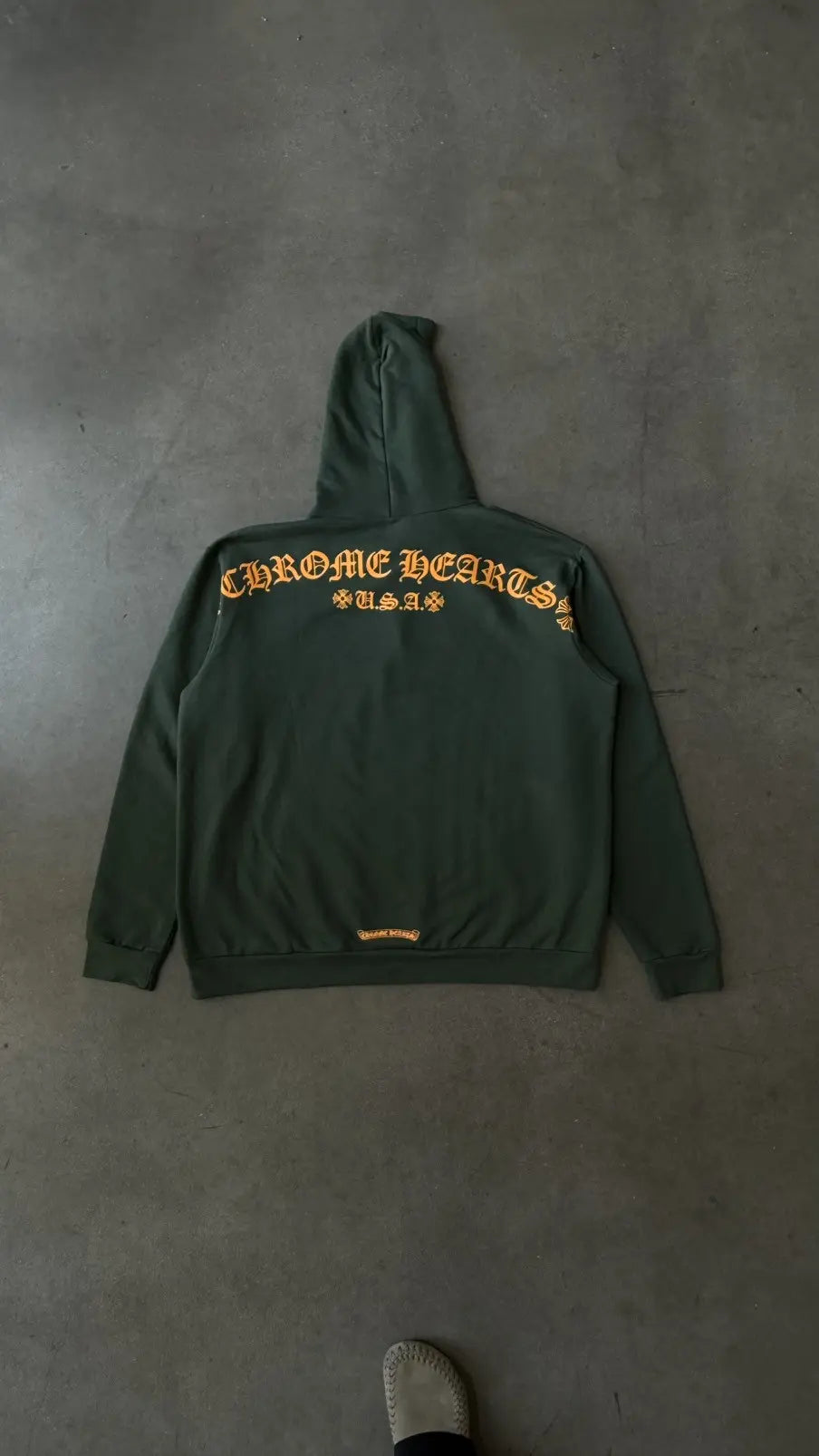 Chrome Hearts Green Yellow Shoulder Scripts Hoodie