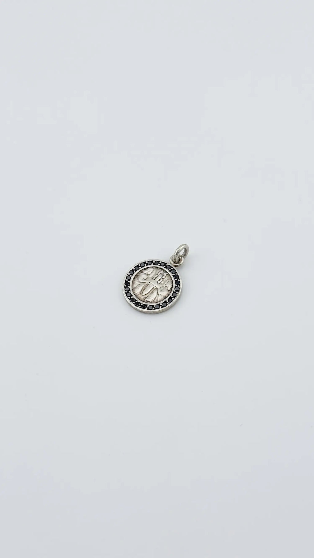 Chrome Hearts Black Diamond Embellished Coin Pendant