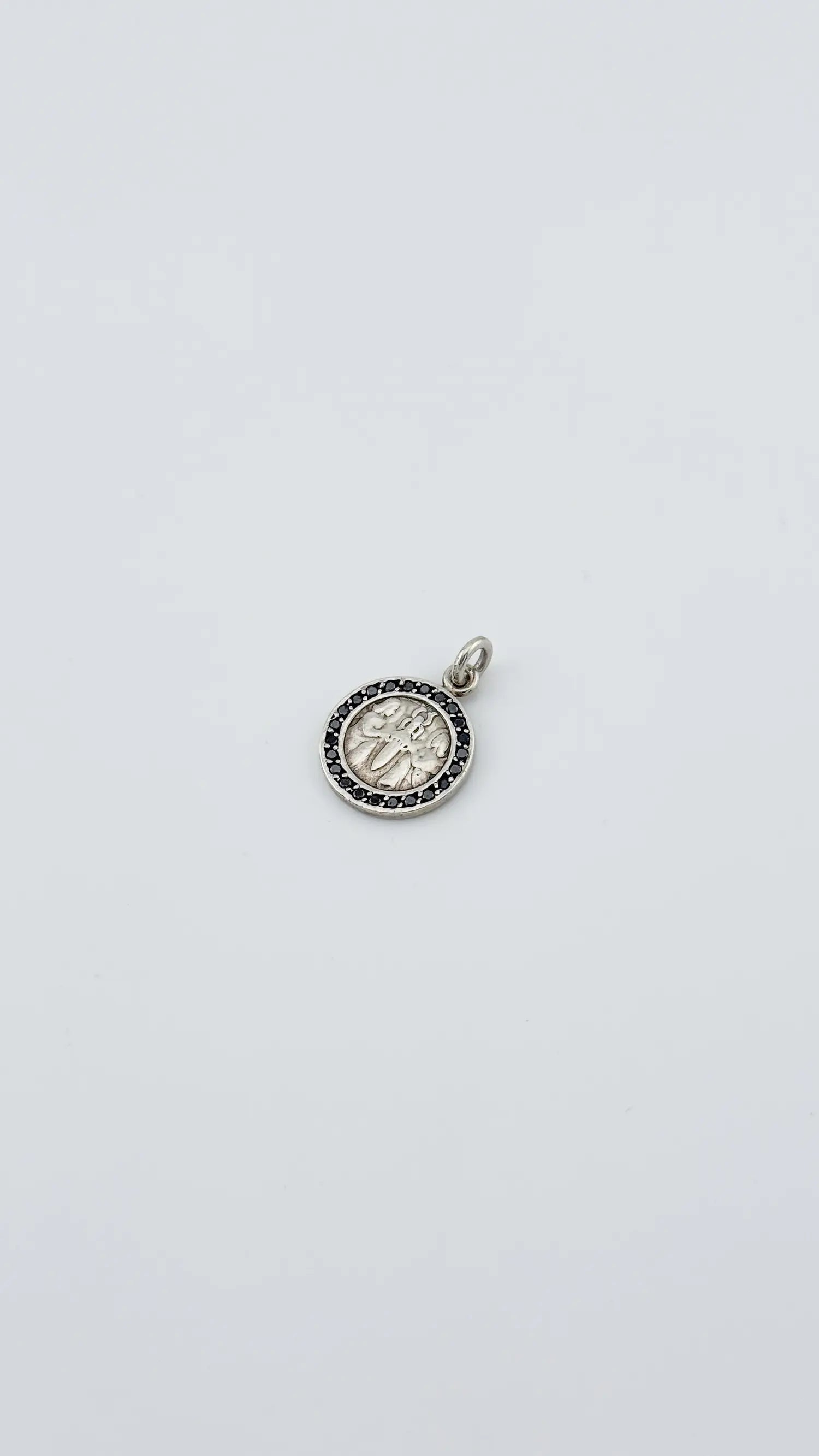 Chrome Hearts Black Diamond Embellished Coin Pendant