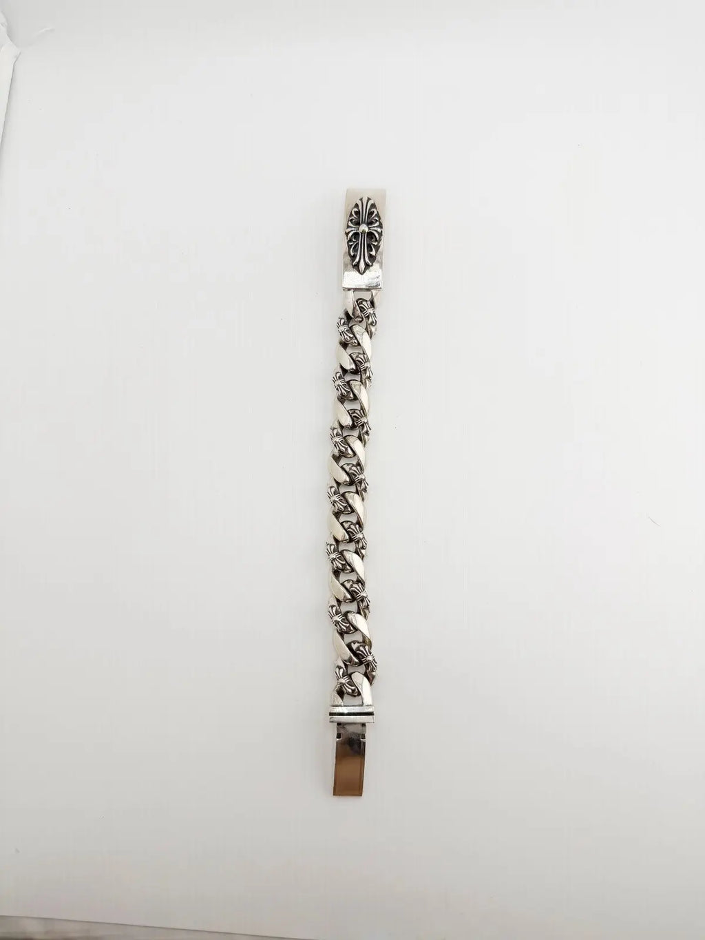Chrome Hearts Floral Cross ID Link Bracelet