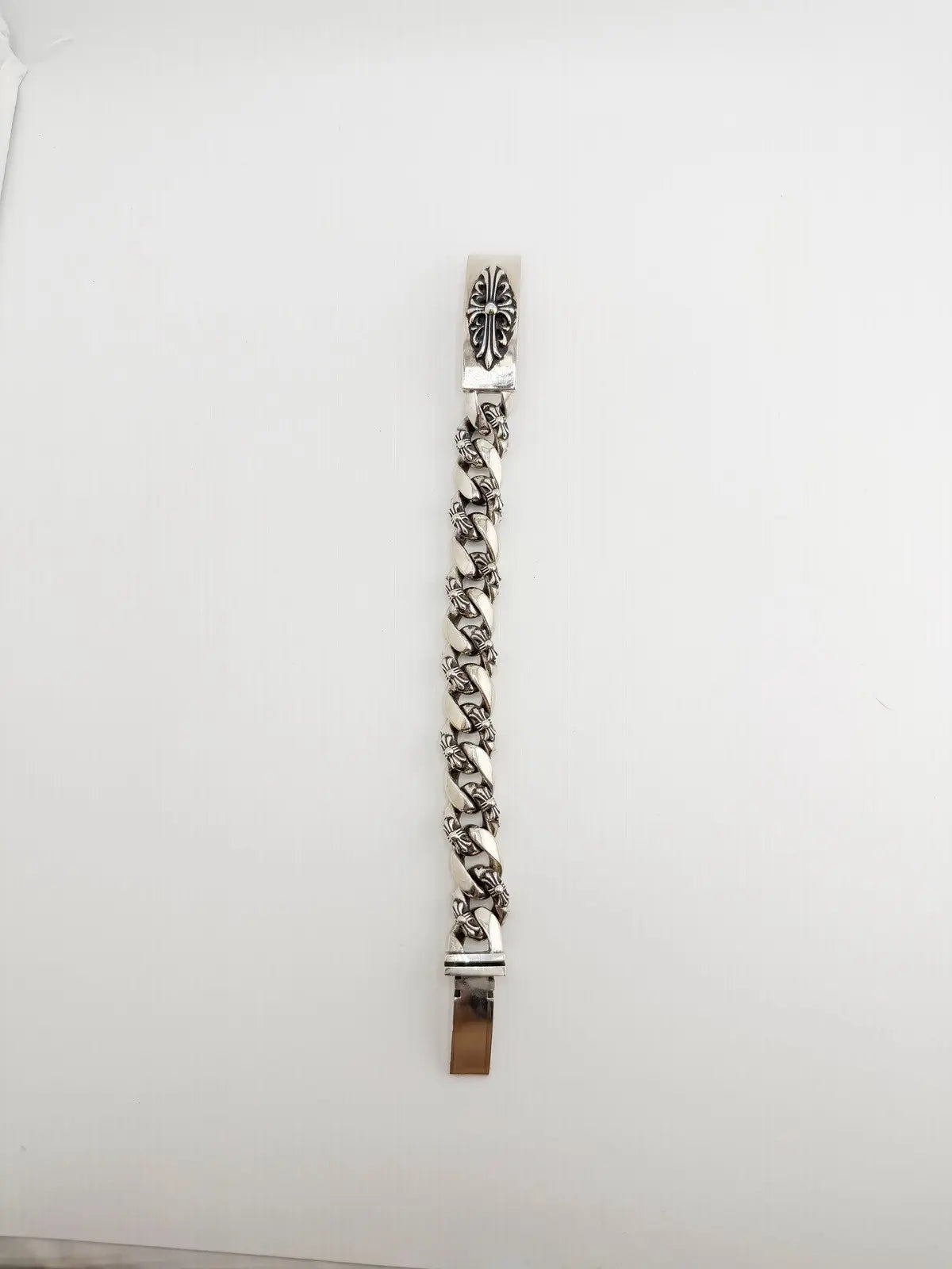 Chrome Hearts Floral Cross ID Link Bracelet