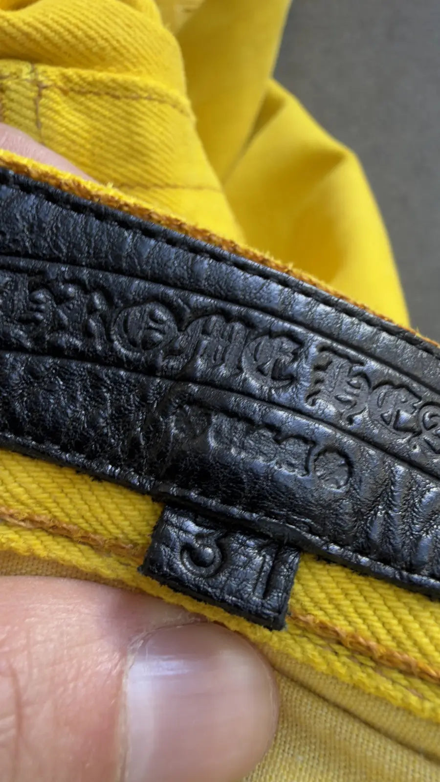 Chrome Hearts Yellow Cross Patches Levi’s Jeans