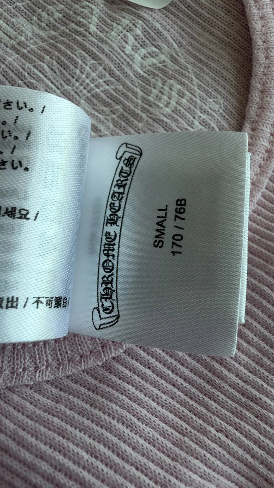 Chrome Hearts Pink T-Bar Script Rib Tank Top Size S Chrome Hearts