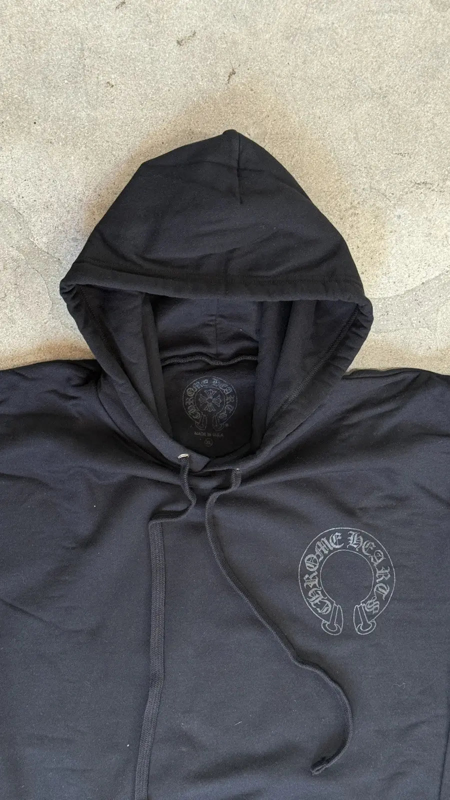 Chrome Hearts Blacked Out Horseshoe Logo Hoodie Black