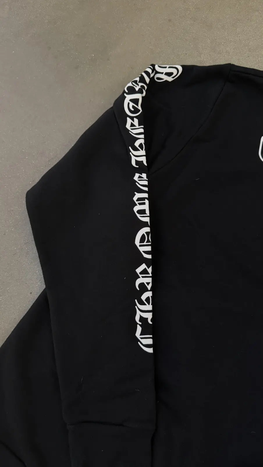 Chrome Heart Scroll Logo Hoodie Black