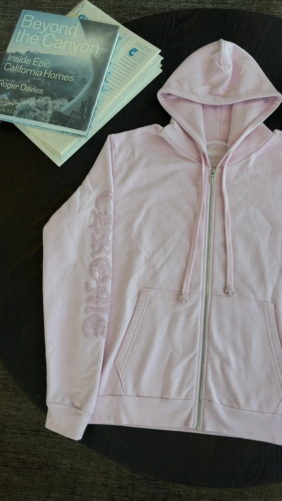 Chrome Hearts Pink Vine Dagger Beaded Zip-Up Hoodie Size M Chrome Hearts