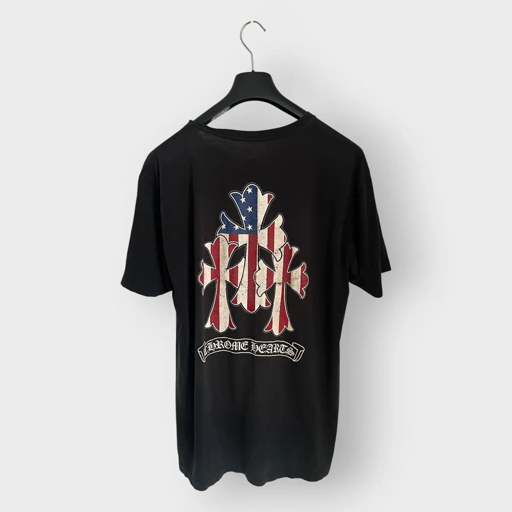Chrome Hearts USA Triple Cross Scroll Logo Tee