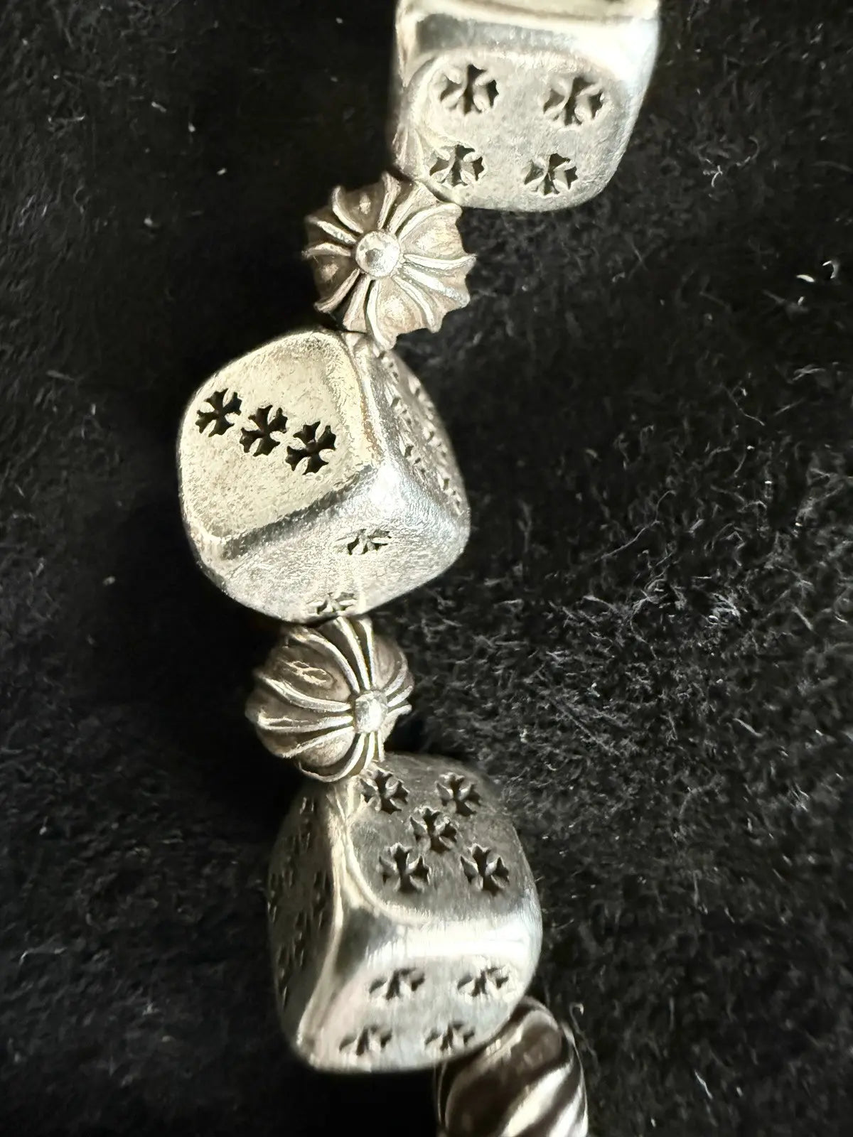 Chrome Hearts Dice Crossball Bracelet - 13 LINKS