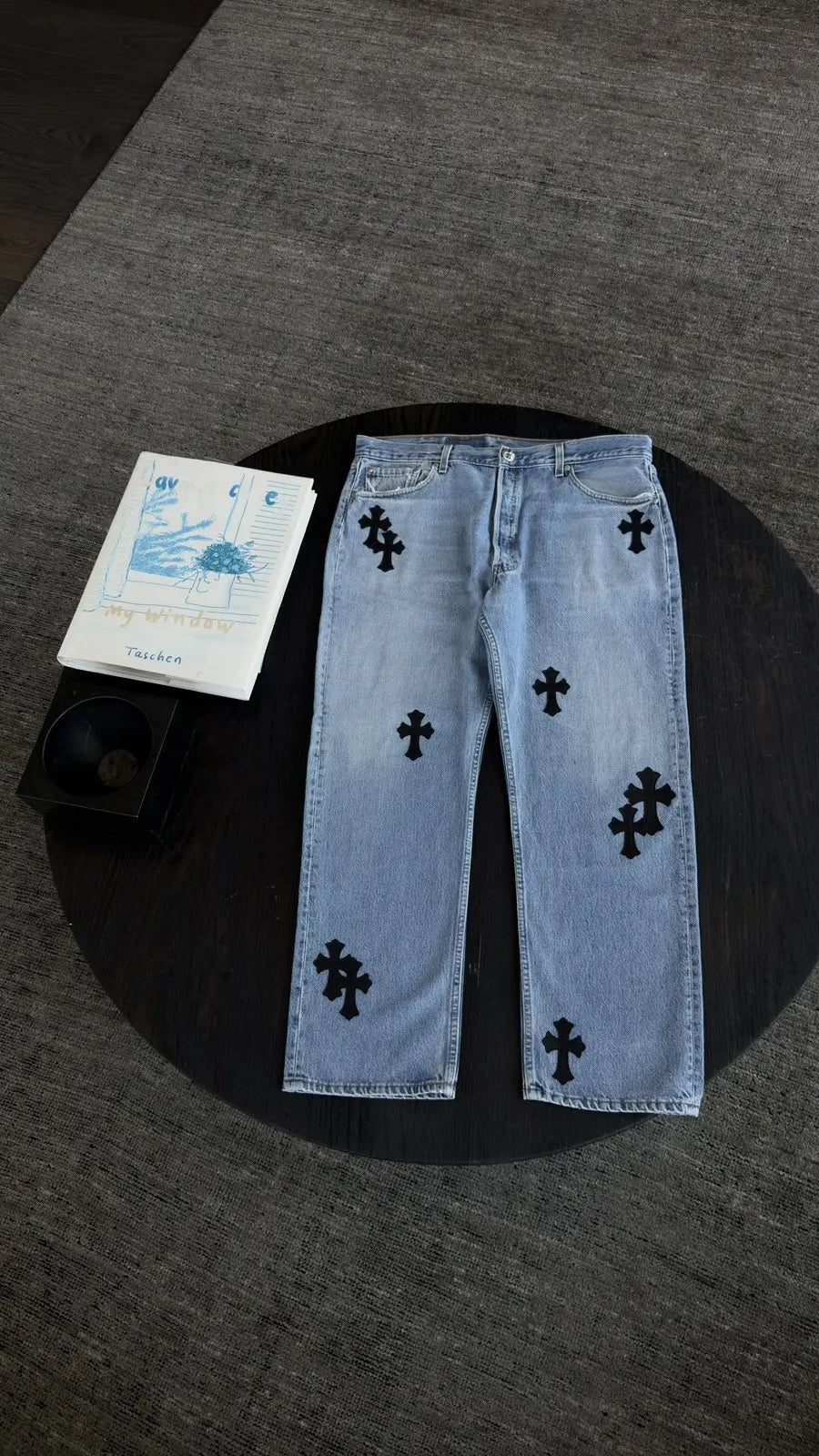 Chrome Hearts Levi Cross Patch Jeans Chrome Hearts