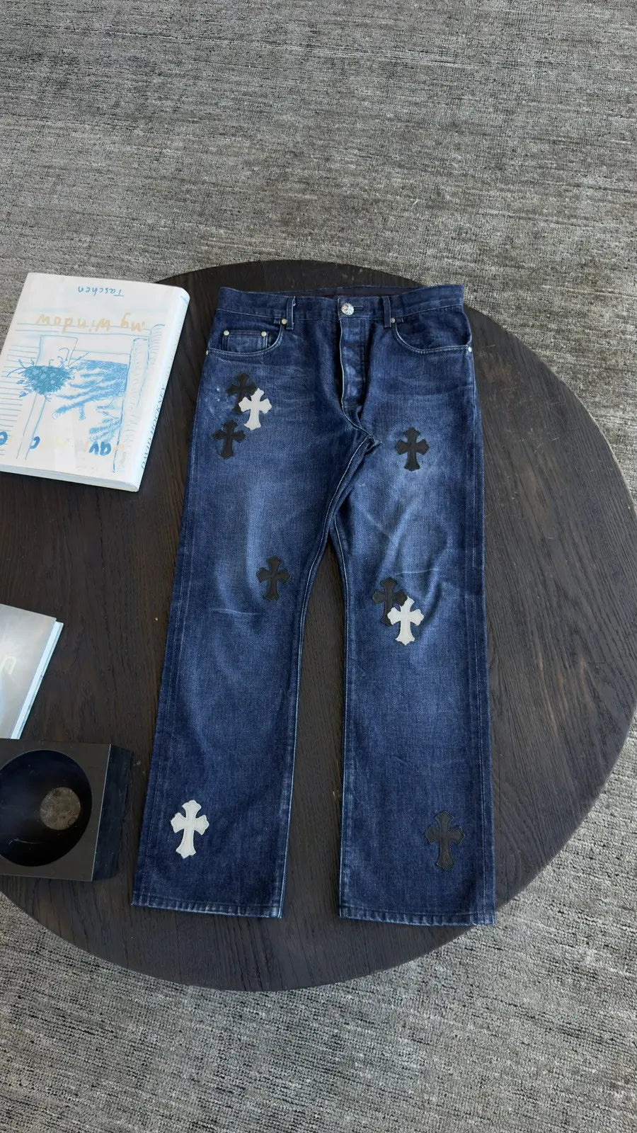 Chrome Hearts Cross Patch Denim Jeans Chrome Hearts