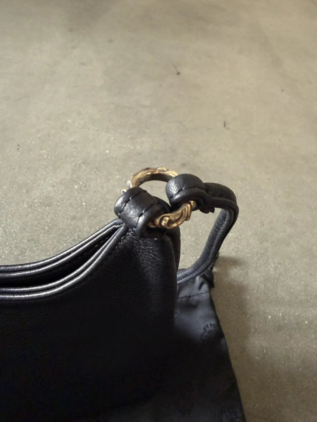 Chrome Hearts Black Leather Viv Bag
