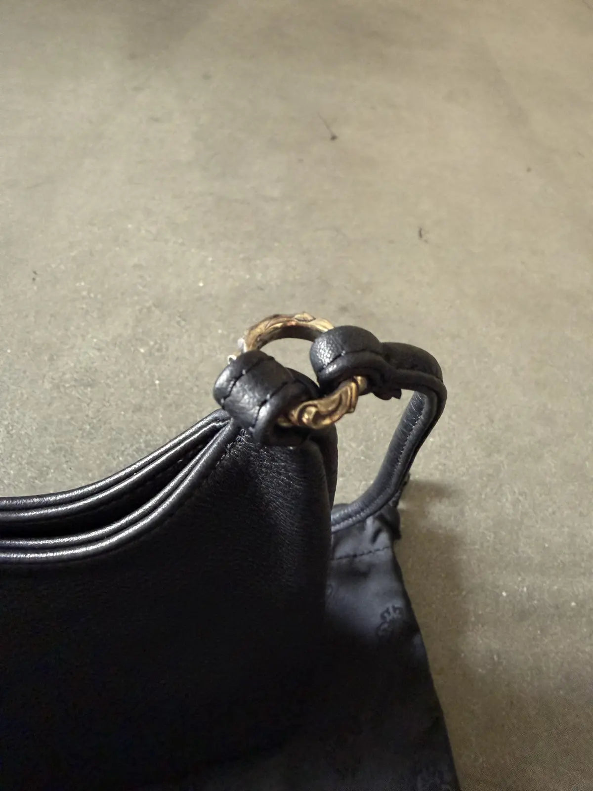 Chrome Hearts Black Leather Viv Bag