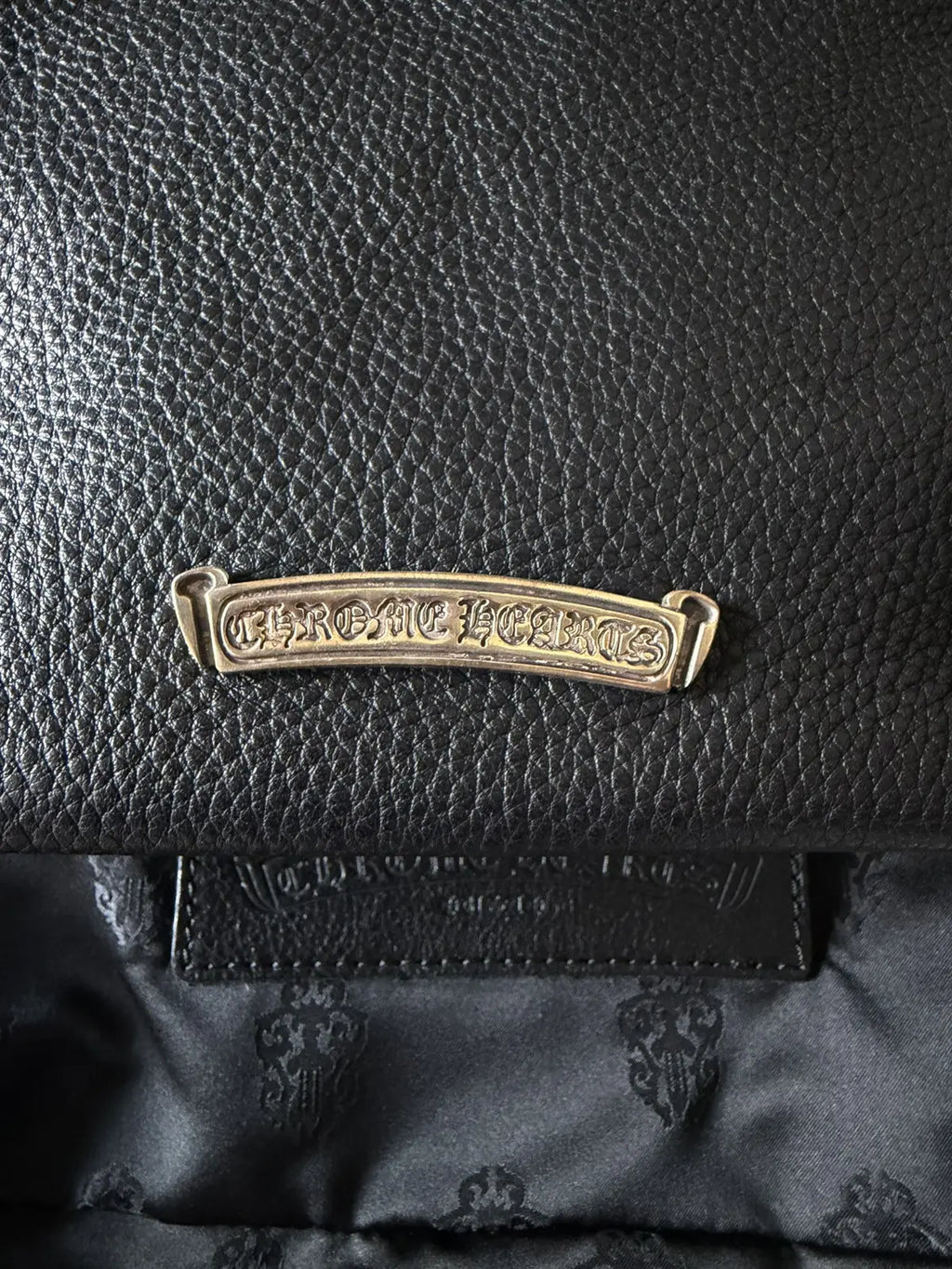 Chrome Hearts Black Leather Viv Bag